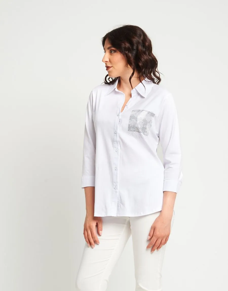 Camicia con strass militare
