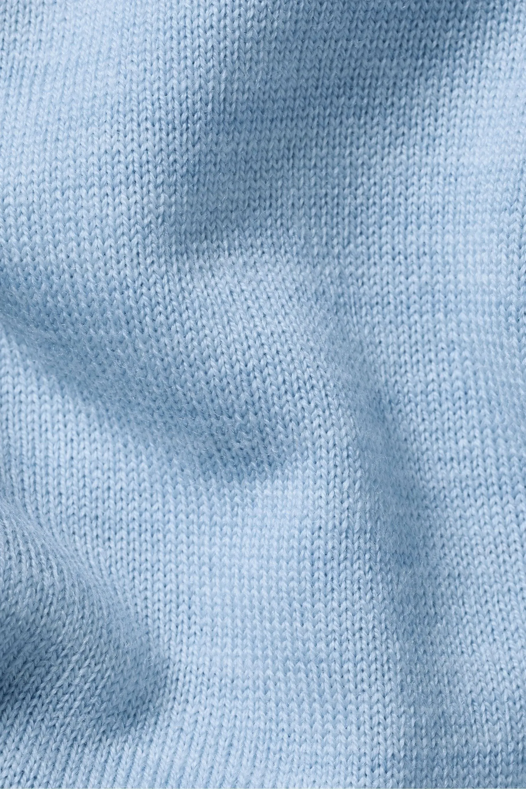 Charles Tyrwhitt - Maglia celeste con Con zip in lana merino