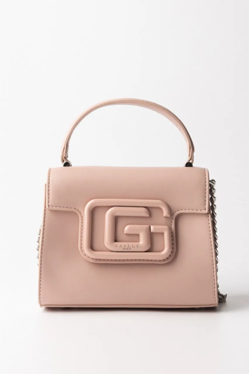 Mini tracolla con maxi logo e manico Rosa