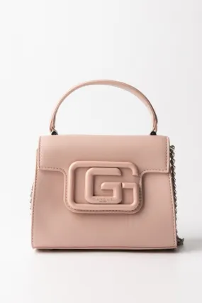 Mini tracolla con maxi logo e manico Rosa