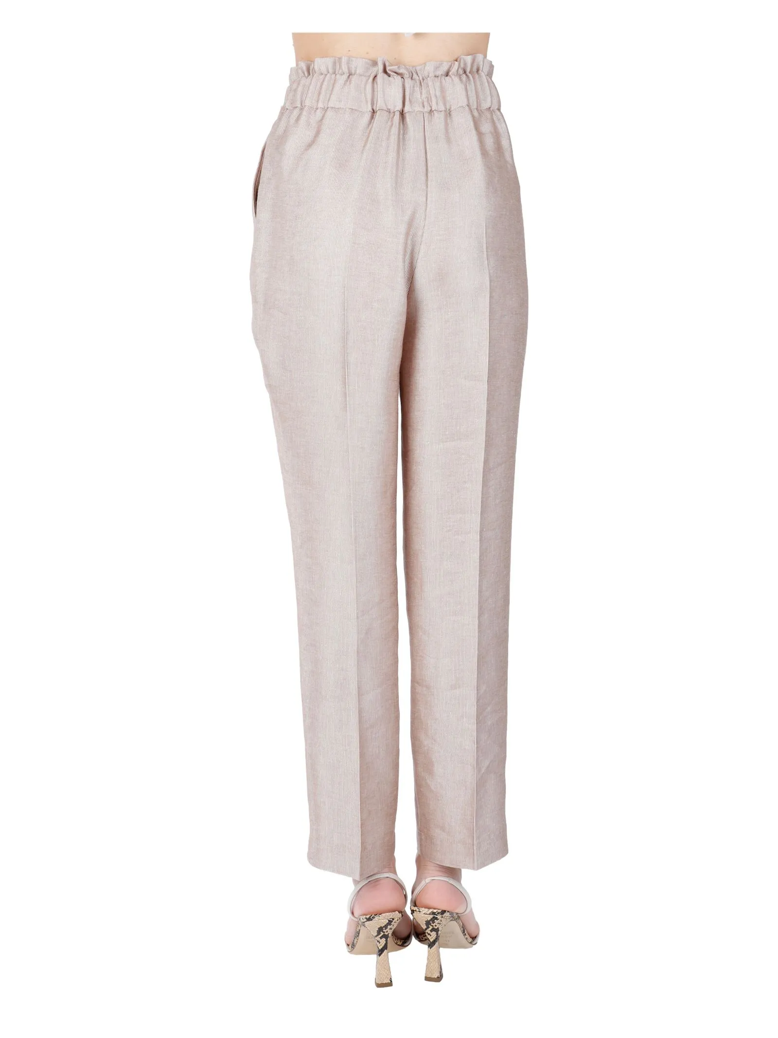PANTALONI LAMINATI IN COTONE