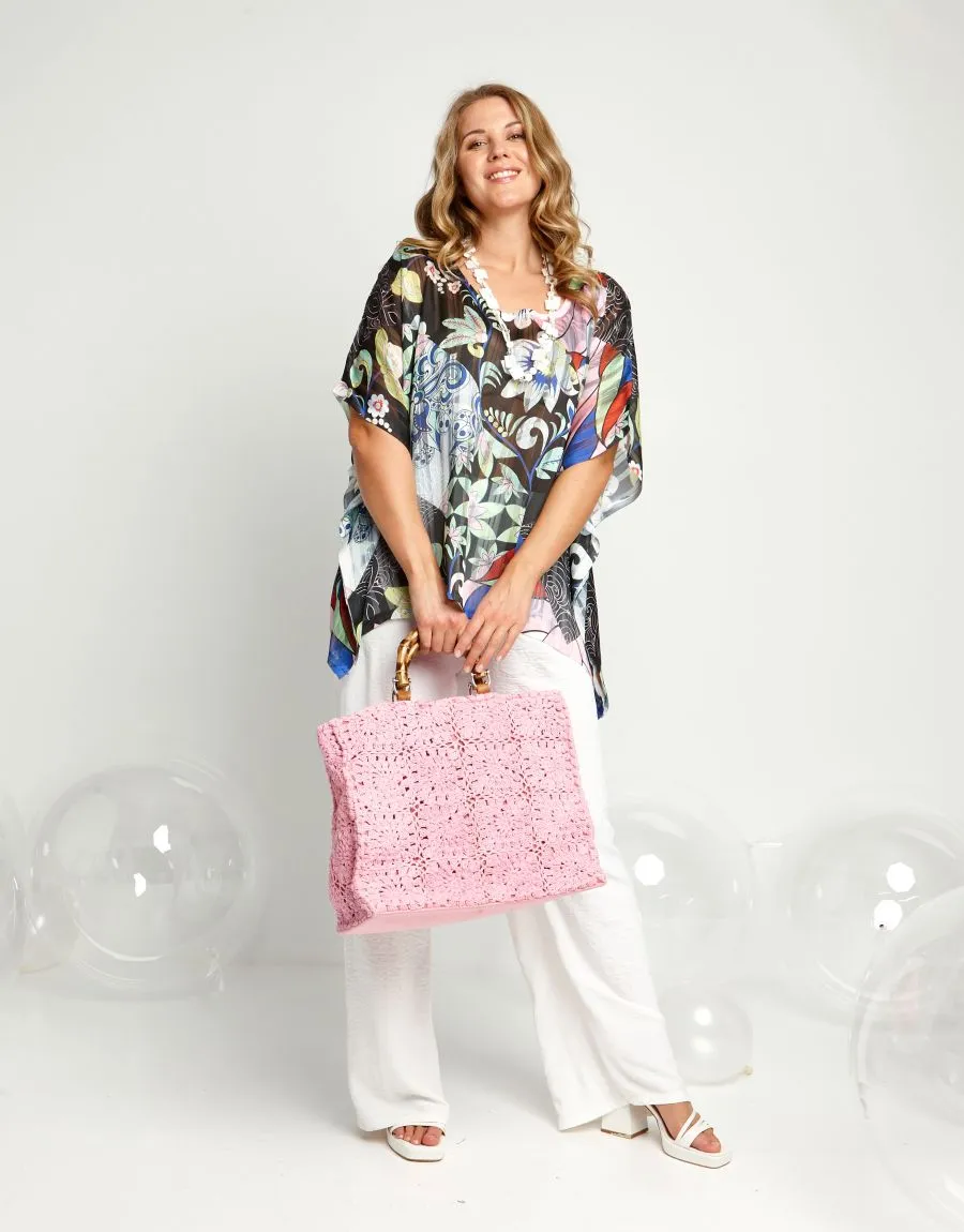 Poncho fantasia floreale