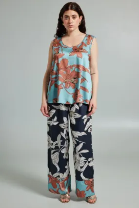 Top in twill stampato