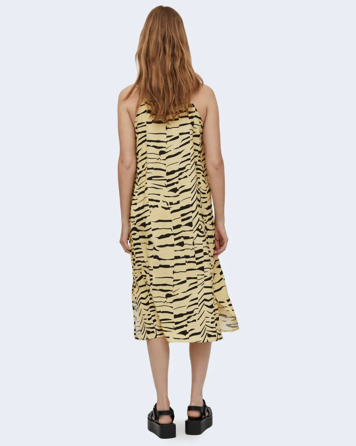 Vestito lungo Vila Clothes vialinia v-neck strap midi dress Giallo