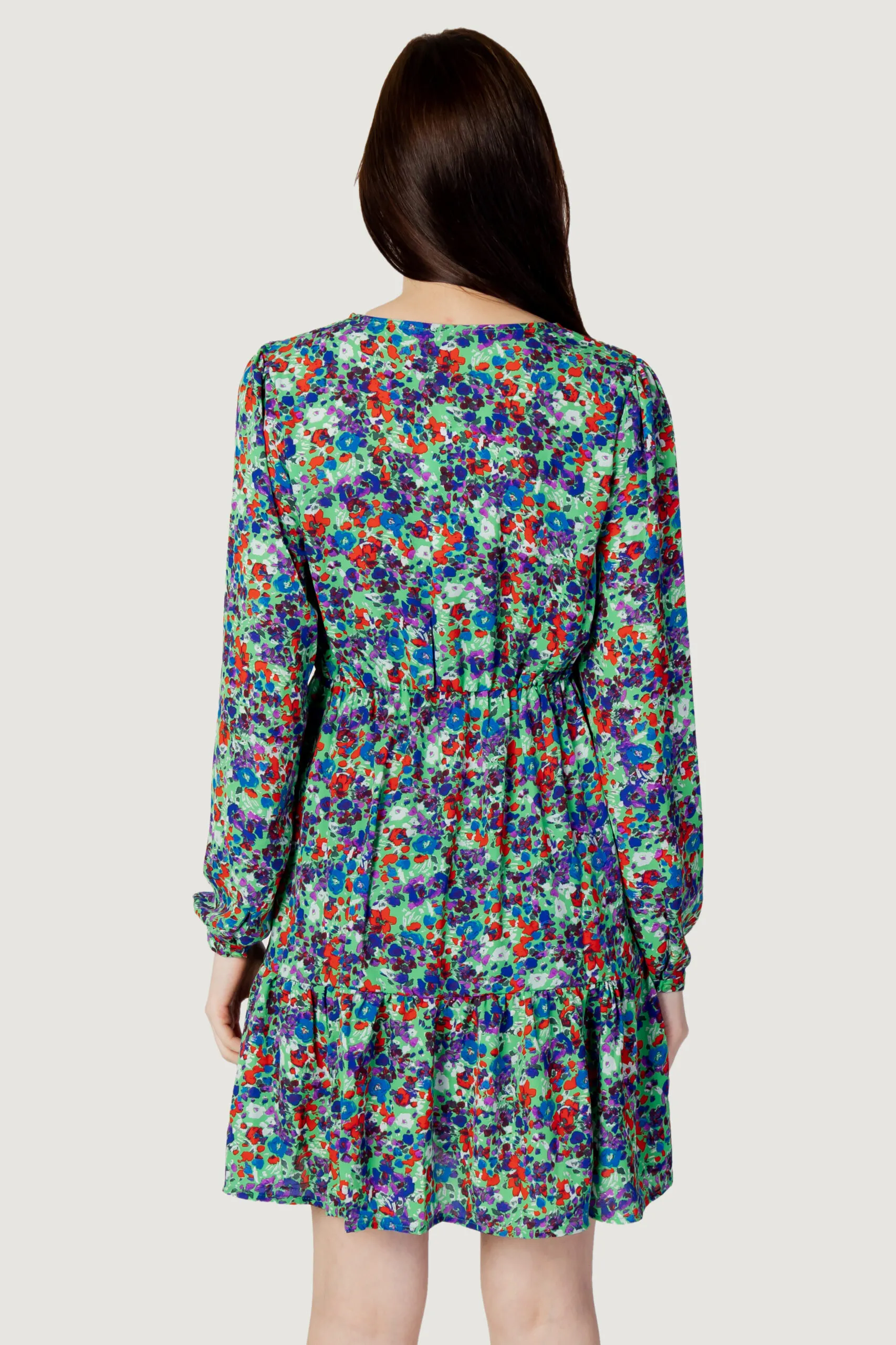 Vestito midi Only onlabigail life  l/s v-neck dress ptm Verde